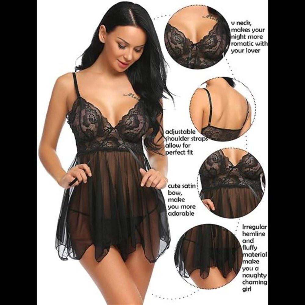 Babydoll Lace Nightgown Mesh Chemise